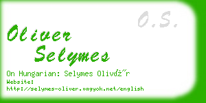 oliver selymes business card